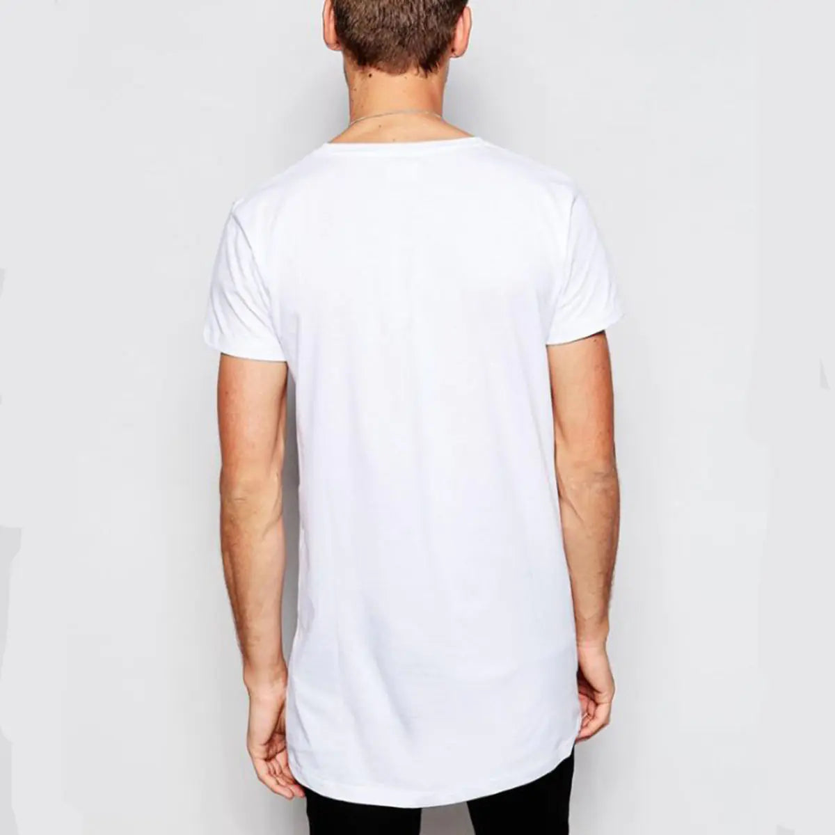 Printed Short Sleeve T-Shirts with Stripes and Round Neck