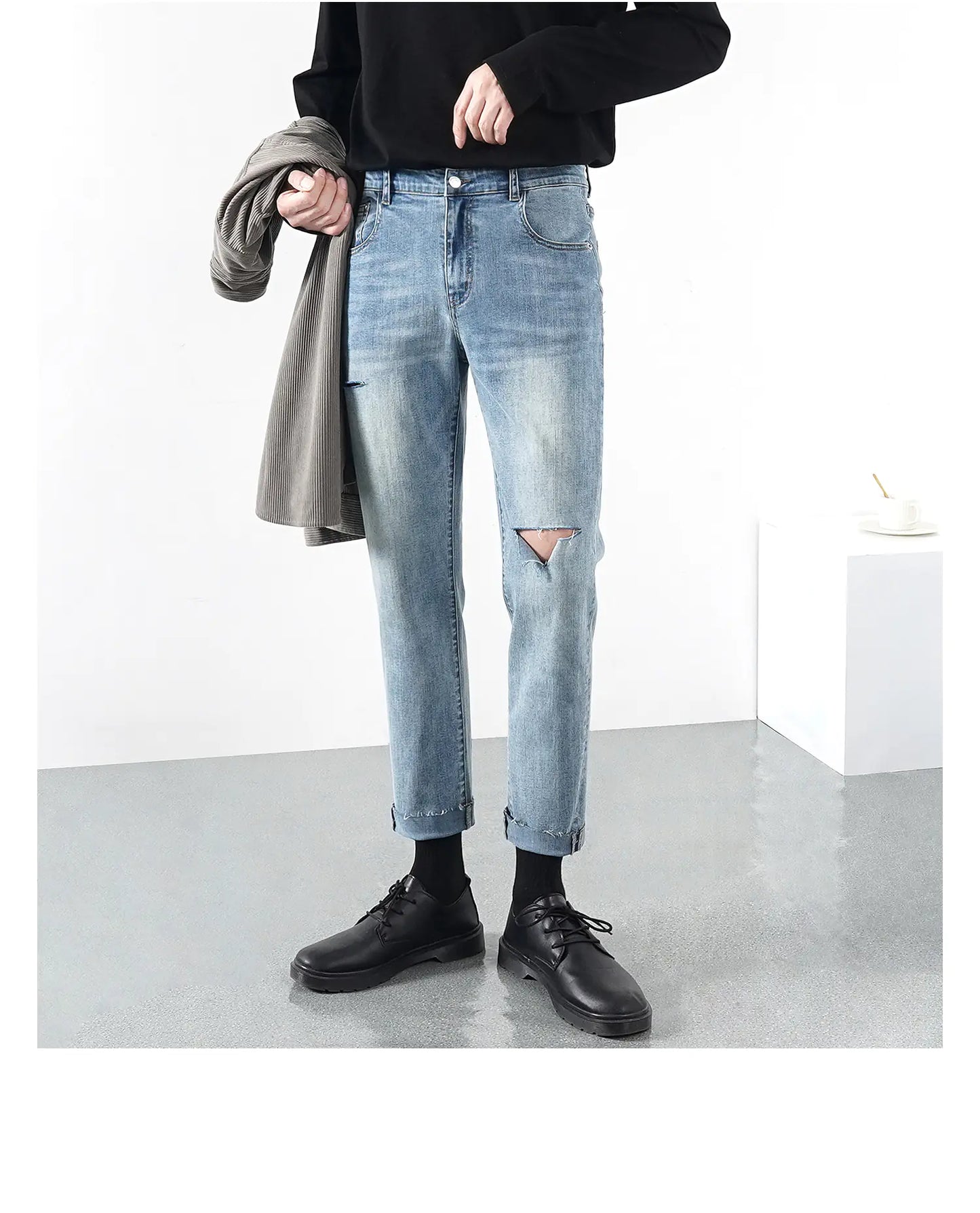 Lightweight Ripped Jeans for Men - Summer Style
